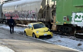 Minor Injuries to Driver in Car-Train Collision Monday Morning Near Downtown Lincoln